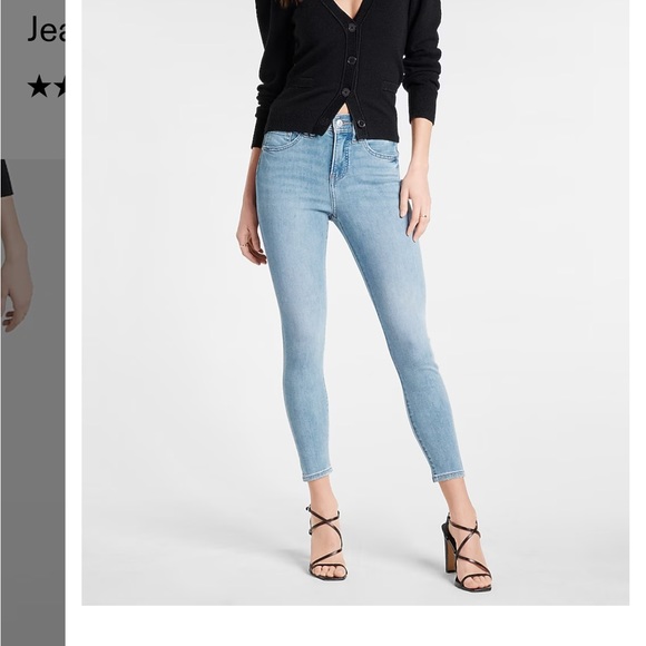 Express High Waisted Supersoft Medium Wash & light wash Cropped Skinny Jean Sz 0 - Picture 9 of 12